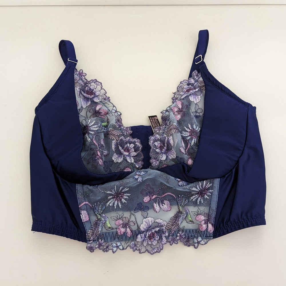 NWT! Victoria's Secret Bra In Purple Floral Lace Size 34D